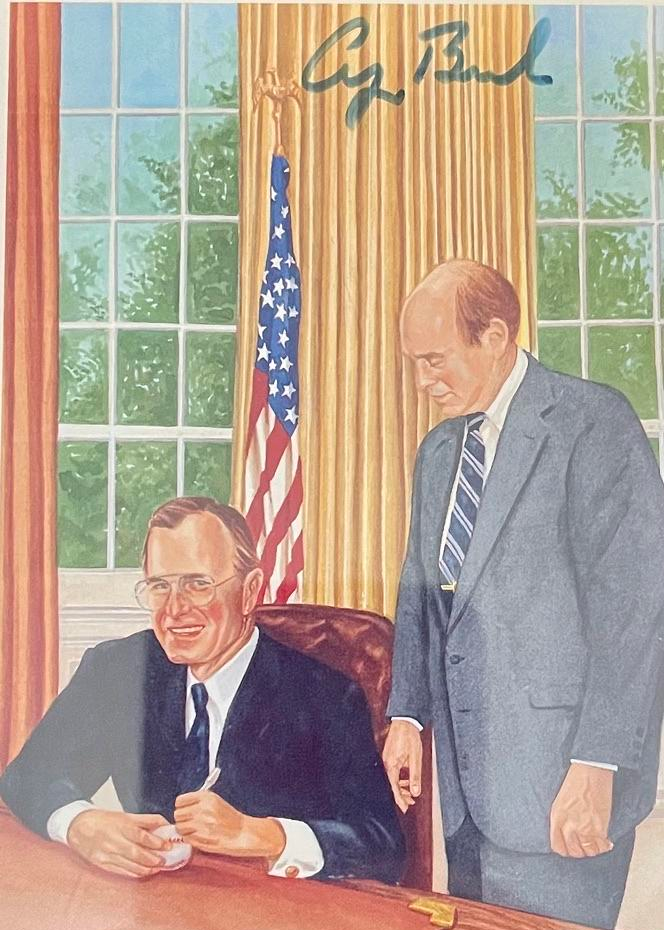 George Bush Signed 1989 Perez-Steele Card - SGC